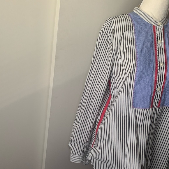 Gap Striped Crochet Popover Shirt - Picture 3 of 7